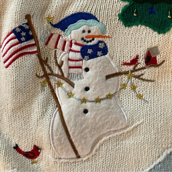 Quacker Factory Christmas Sweater Women’s Sz M Red Cardigan Both Sides Decorated - Picture 3 of 8